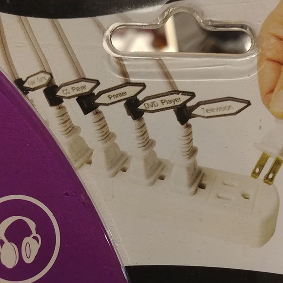 🎉2/$12 Kable Cable Plug Flags Ties 2pc Set For Electronics - Picture 2 of 7